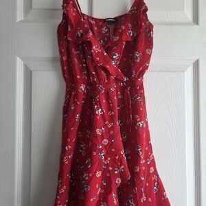 Express Red Floral Mini Dress